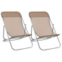 Klappbarer Strandstuhl, 2 Stück, Textilene, taupebeschichteter Stahl von vidaXL, Liegen - Ref: Foro24-360193, Preis: 70,77 €,...