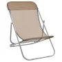 Folding beach chair 2 pcs textilene taupe coated steel by vidaXL, Loungers - Ref: Foro24-360193, Price: 66,08 €, Discount: %