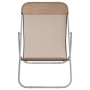 Folding beach chair 2 pcs textilene taupe coated steel by vidaXL, Loungers - Ref: Foro24-360193, Price: 70,77 €, Discount: %