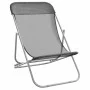 Folding beach chairs 2 pcs gray textilene coated steel by vidaXL, Loungers - Ref: Foro24-360190, Price: 62,05 €, Discount: %