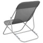 Klappbare Strandstühle, 2 Stück, aus grauem Textilene-beschichtetem Stahl von vidaXL, Liegen - Ref: Foro24-360190, Preis: 70,...