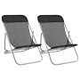 Folding beach chair 2 pcs coated steel black textilene by vidaXL, Loungers - Ref: Foro24-360188, Price: 60,37 €, Discount: %