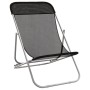 Silla de playa plegable 2 uds acero recubierto textilene negro de vidaXL, Tumbonas - Ref: Foro24-360188, Precio: 66,99 €, Des...