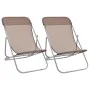 Folding beach chair 2 pcs brown textilene coated steel by vidaXL, Loungers - Ref: Foro24-360191, Price: 56,72 €, Discount: %