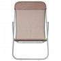 Silla de playa plegable 2 uds acero recubierto textilene marrón de vidaXL, Tumbonas - Ref: Foro24-360191, Precio: 70,69 €, De...
