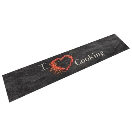 Waschbare Samt-Küchenmatte Cooking schwarz 60x300 cm von vidaXL, Fußmatten - Ref: Foro24-136551, Preis: 51,53 €, Rabatt: %