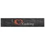 Waschbare Samt-Küchenmatte Cooking schwarz 60x300 cm von vidaXL, Fußmatten - Ref: Foro24-136551, Preis: 51,53 €, Rabatt: %