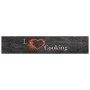 Waschbare Samt-Küchenmatte Cooking schwarz 60x300 cm von vidaXL, Fußmatten - Ref: Foro24-136551, Preis: 52,49 €, Rabatt: %