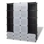 vidaXl Modular wardrobe 18 compartments black and white 37x146x180.5cm by vidaXL, Wardrobes - Ref: Foro24-240501, Price: 90,2...