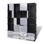 vidaXl Modular wardrobe 18 compartments black and white 37x146x180.5cm by vidaXL, Wardrobes - Ref: Foro24-240501, Price: 90,2...