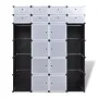 vidaXl Modular wardrobe 18 compartments black and white 37x146x180.5cm by vidaXL, Wardrobes - Ref: Foro24-240501, Price: 90,2...