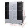 vidaXl Modular wardrobe 18 compartments black and white 37x146x180.5cm by vidaXL, Wardrobes - Ref: Foro24-240501, Price: 90,2...