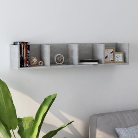 Concrete plywood CD wall shelf 100x18x18 cm by vidaXL, Shelves and shelves - Ref: Foro24-801323, Price: 32,27 €, Discount: %