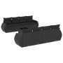 Set de sofás de jardín 8 piezas y cojines ratán sintético negro