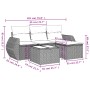 Set de muebles de jardín 5 pzas y cojines ratán sintético negro