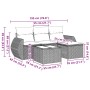 Set de muebles de jardín 5 pzas y cojines ratán sintético negro