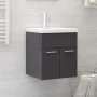 Armario para lavabo contrachapada gris brillo 41x38,5x46 cm de vidaXL, Muebles de baño - Ref: Foro24-804646, Precio: 36,63 €,...