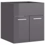 Armario para lavabo contrachapada gris brillo 41x38,5x46 cm de vidaXL, Muebles de baño - Ref: Foro24-804646, Precio: 36,63 €,...