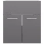 Armario para lavabo contrachapada gris brillo 41x38,5x46 cm de vidaXL, Muebles de baño - Ref: Foro24-804646, Precio: 36,63 €,...