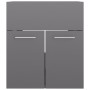 Waschbeckenschrank aus glänzend grauem Sperrholz, 41 x 38,5 x 46 cm von vidaXL, Badezimmermöbel - Ref: Foro24-804646, Preis: ...
