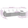 Set de muebles de jardín 5 pzas y cojines ratán sintético negro