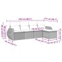 Set de muebles de jardín 5 pzas y cojines ratán sintético negro