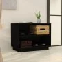Schuhschrank aus massivem schwarzem Kiefernholz, 60 x 34 x 45 cm von vidaXL, Schuhregale und Schuhorganisatoren - Ref: Foro24...