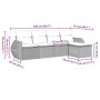 Set de sofás jardín y cojines 5 pzas ratán sintético gris claro