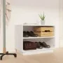 Solid white pine wood shoe cabinet 60x34x45 cm by vidaXL, Shoe racks and shoe organizers - Ref: Foro24-813546, Price: 40,64 €...