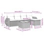 Set de sofás de jardín 6 pzas y cojines ratán sintético gris