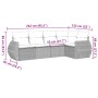 Set de muebles de jardín 5 pzas y cojines ratán sintético negro