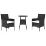 Mesita y sillas jardín 3 pzas y cojines ratán sintético negro von vidaXL, Gartensets - Ref: Foro24-3187432, Preis: 174,46 €, ...