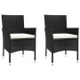 Mesita y sillas jardín 3 pzas y cojines ratán sintético negro von vidaXL, Gartensets - Ref: Foro24-3187432, Preis: 174,46 €, ...