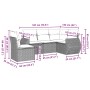 Set de muebles de jardín 5 pzas y cojines ratán sintético negro