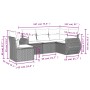 Set de muebles de jardín 5 pzas y cojines ratán sintético negro