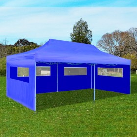 Carpa plegable pop-up azul 3x6 m