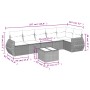 Set sofás de jardín 7 piezas y cojines ratán sintético beige
