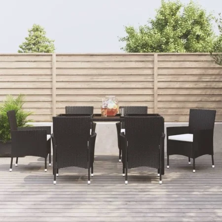 7-piece garden dining set with black synthetic rattan cushions by vidaXL, Garden sets - Ref: Foro24-3187319, Price: 449,61 €,...