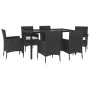 7-piece garden dining set with black synthetic rattan cushions by vidaXL, Garden sets - Ref: Foro24-3187319, Price: 449,61 €,...