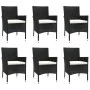 7-piece garden dining set with black synthetic rattan cushions by vidaXL, Garden sets - Ref: Foro24-3187319, Price: 449,61 €,...