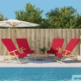 Beach towels 4 units burgundy fabric 400 g/m² 60x135 cm by vidaXL, Beach towels - Ref: Foro24-3157056, Price: 46,32 €, Discou...