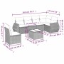 Set sofás de jardín 7 piezas y cojines ratán sintético beige