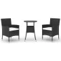 Garden table and 3-piece chair set with black synthetic rattan cushions. by vidaXL, Garden sets - Ref: Foro24-3187414, Price:...