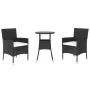 Garden table and 3-piece chair set with black synthetic rattan cushions. by vidaXL, Garden sets - Ref: Foro24-3187414, Price:...