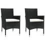 Garden table and 3-piece chair set with black synthetic rattan cushions. by vidaXL, Garden sets - Ref: Foro24-3187414, Price:...