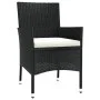 Garden table and 3-piece chair set with black synthetic rattan cushions. by vidaXL, Garden sets - Ref: Foro24-3187414, Price:...