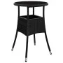 Garden table and 3-piece chair set with black synthetic rattan cushions. by vidaXL, Garden sets - Ref: Foro24-3187414, Price:...