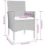 Garden table and 3-piece chair set with black synthetic rattan cushions. by vidaXL, Garden sets - Ref: Foro24-3187414, Price:...