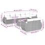 Set muebles jardín 9 pzas y cojines ratán sintético gris claro