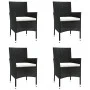 Garden table and chairs 5 pieces and black synthetic rattan cushions by vidaXL, Garden sets - Ref: Foro24-3187433, Price: 282...